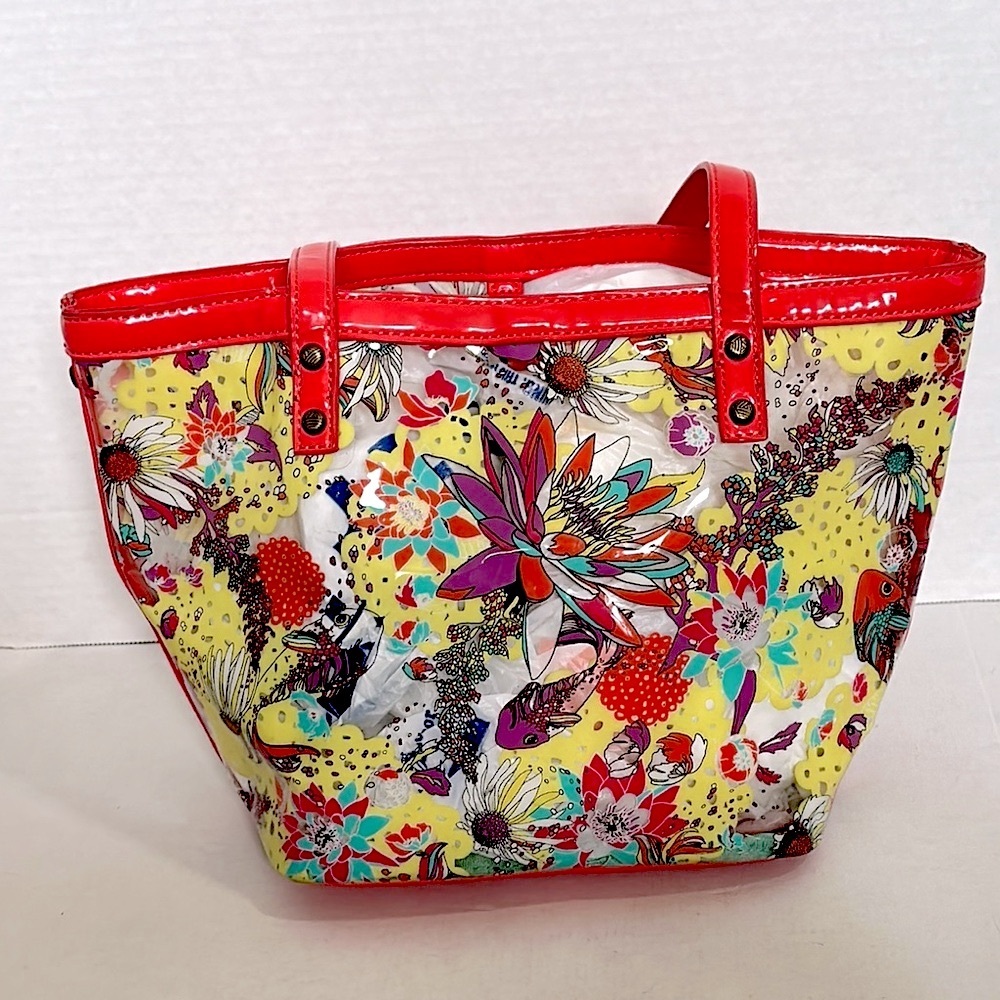 Sakroots Clear Koi Tote Shoulder Purse Coral BeachBag EUC - Picture 6 of 13